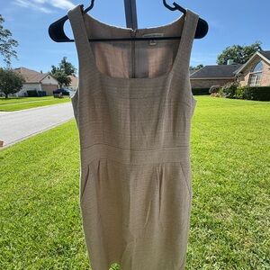Banana Republic Tan Sheath Dress Square Neck Sleeveless